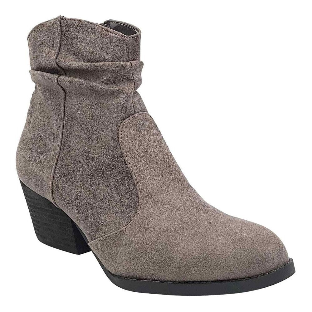 Bella Vita Women Block Heel Ankle Booties Helena Size US 6 W NEW Grey Faux Suede